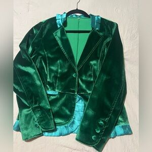 Emerald Green Velvet Women's Jacket